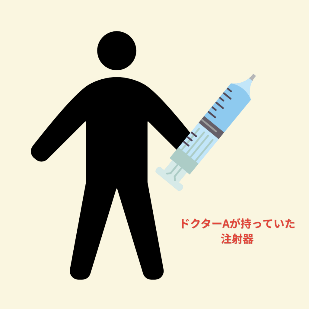 ドクターAが持ってきた注射器