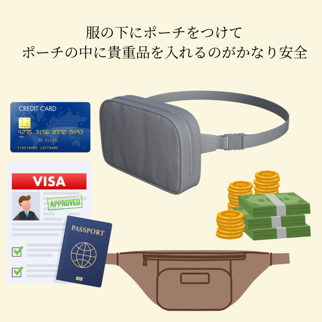 貴重品を入れるポーチ